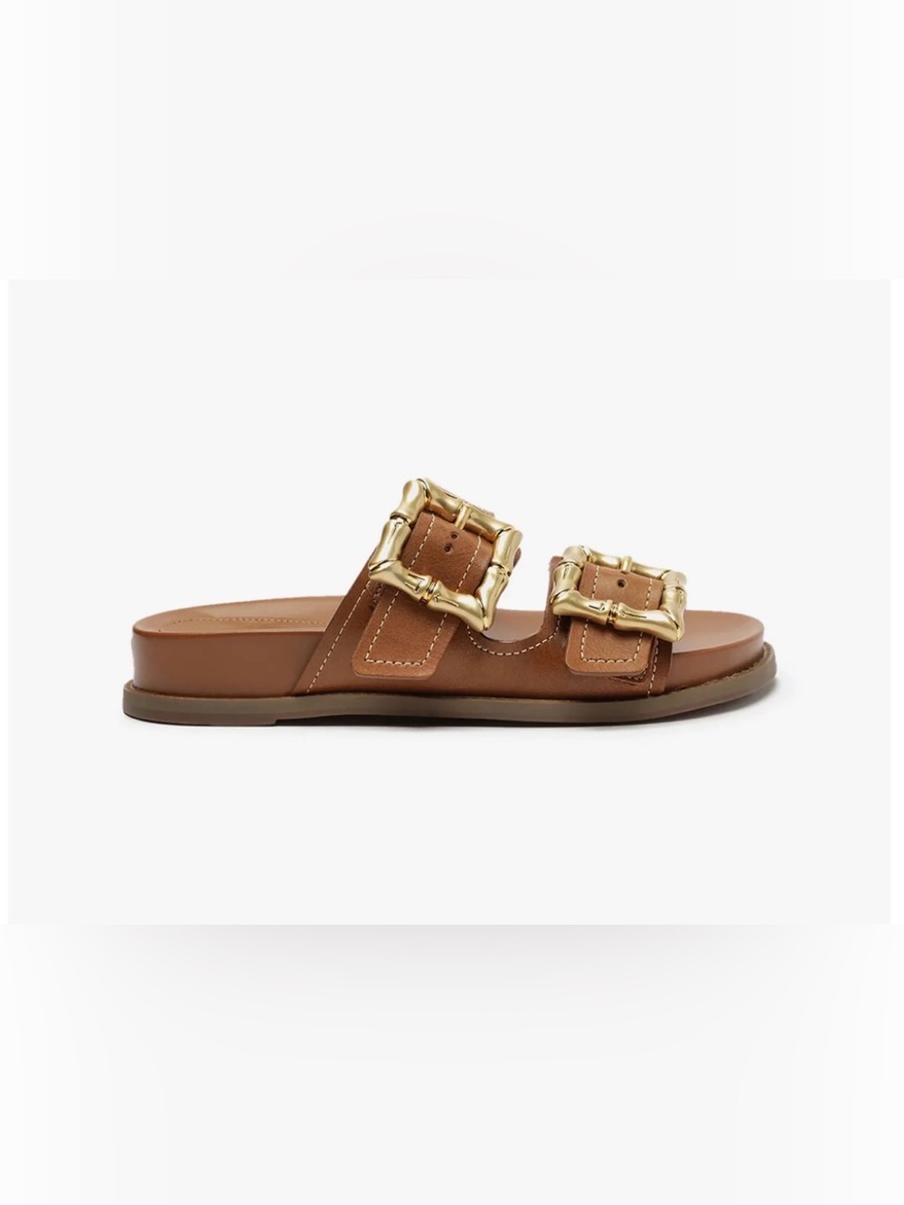 SCHUTZ Women’s Enola Sporty Leather Sandals in New Wood Color - Picture 2 of 8